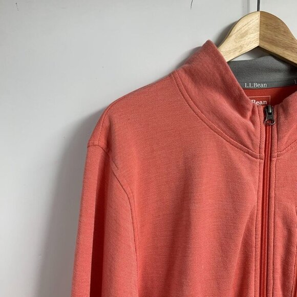 L.L. Bean Men's Comfort Stretch Piqué Full Zip Long Sleeve Shirt Size L - Picture 3 of 11